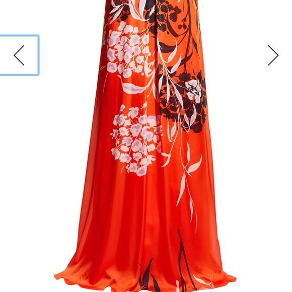 RICKIE FREEMAN FOR TERI JON Brdr Prt Halter Caftan Size 4 - Picture 4 of 7